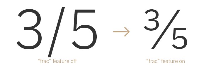 With the “frac” feature, proper fractions are automatically created.